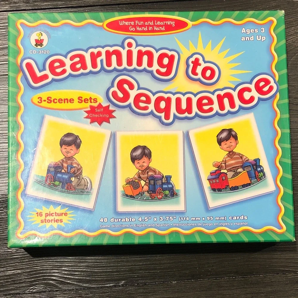 Learning to Sequence Kids Educational Card Game 3-scene sets